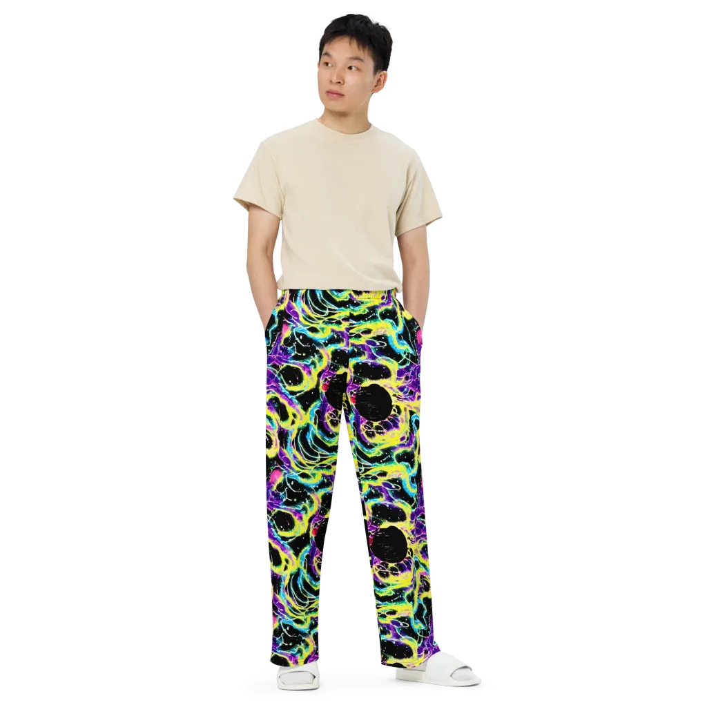 Electroflora on Wide-Leg Pants — Front