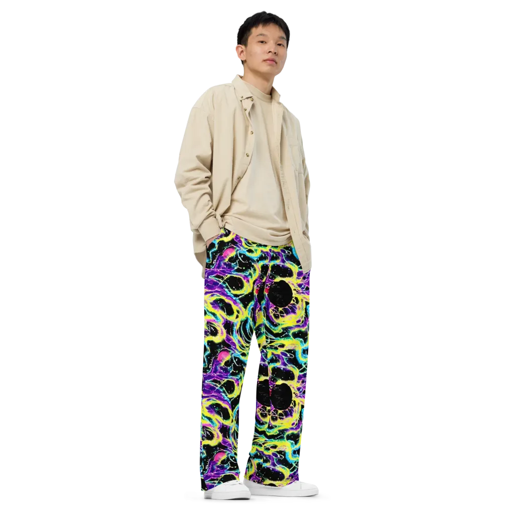 Electroflora on Wide-Leg Pants — Right Front