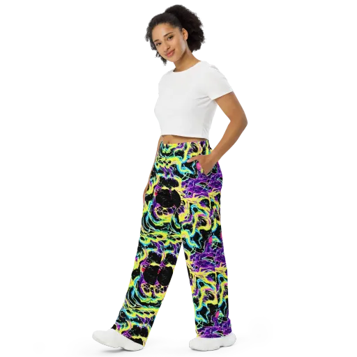Electroflora on a Wide-Leg Pants