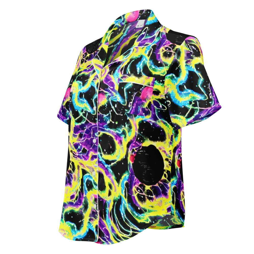 Electroflora on Women's Short Sleeve Pajama Top — Left Front