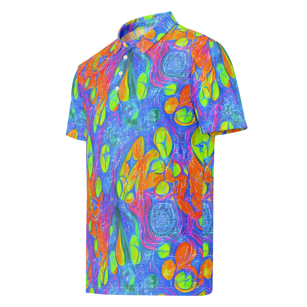 Pixelated Citrus on Men's Slim Fit Polo Shirt — Left Front