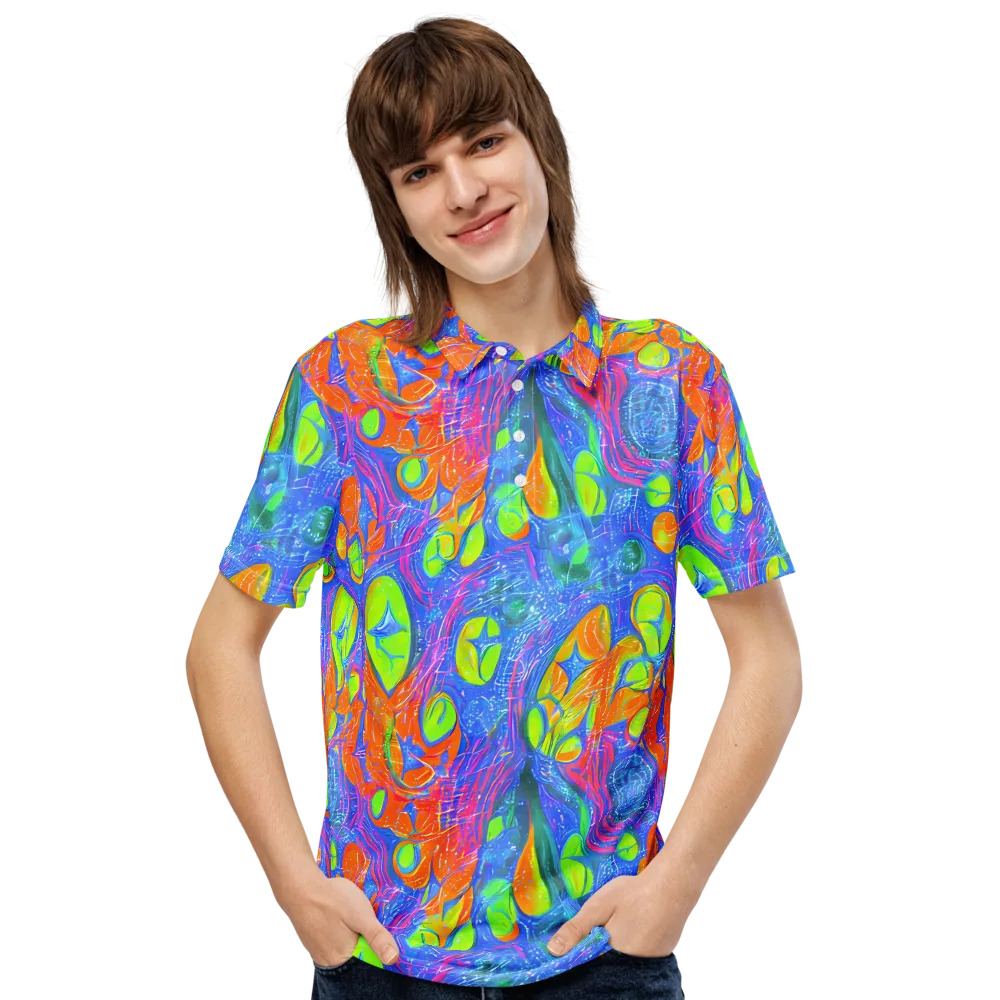 Pixelated Citrus on Men's Slim Fit Polo Shirt — Front