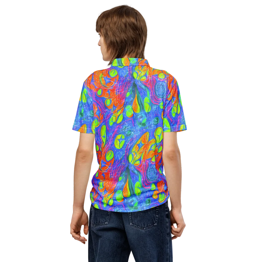 Pixelated Citrus on Men's Slim Fit Polo Shirt — Back