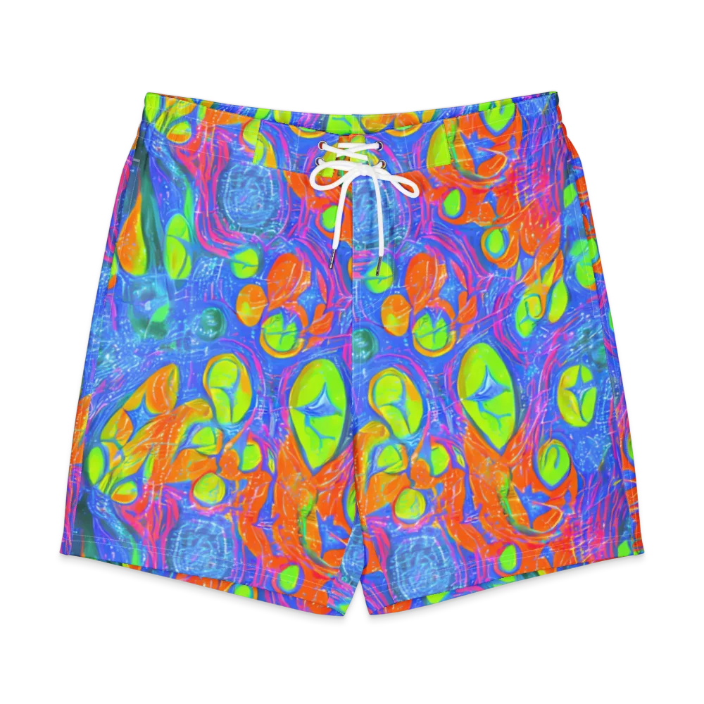 Pixelated Citrus on Men's Board Shorts — Front