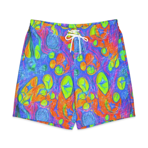 Pixelated Citrus on a Men's Board Shorts