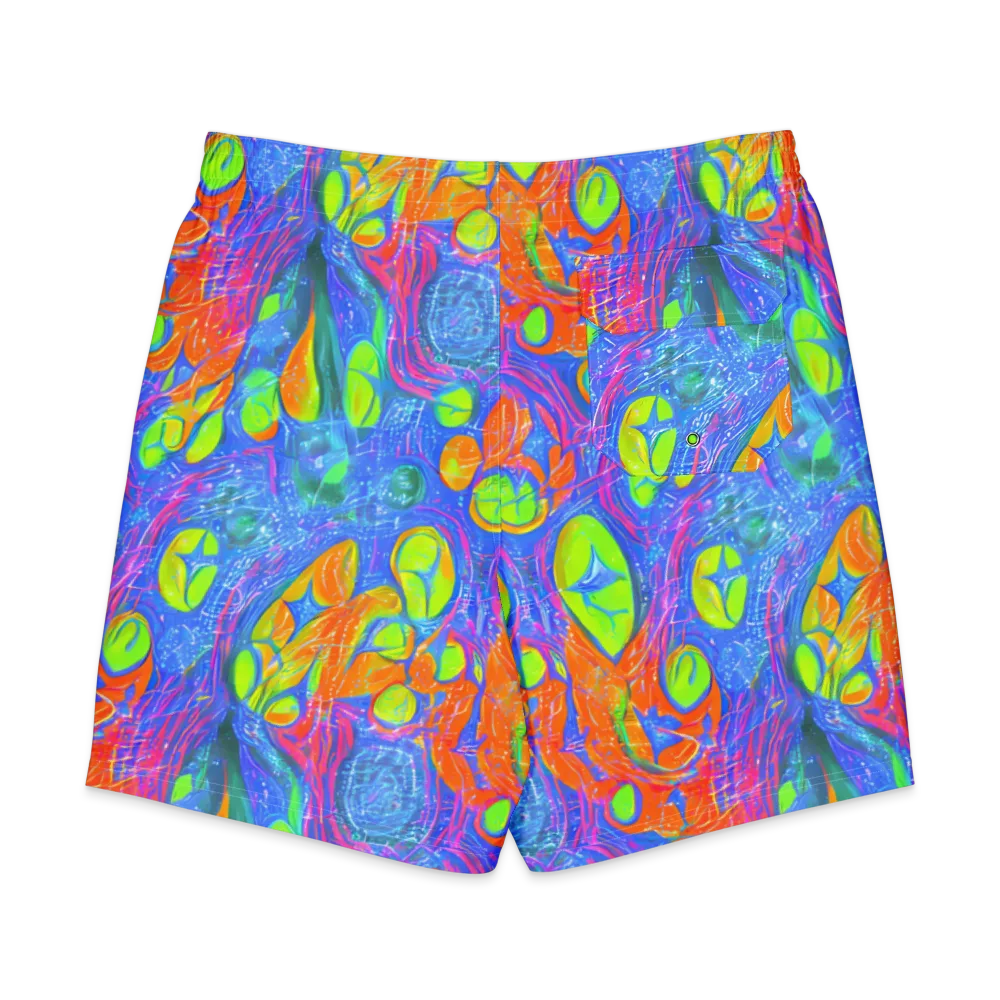 Pixelated Citrus on Men's Board Shorts — Back