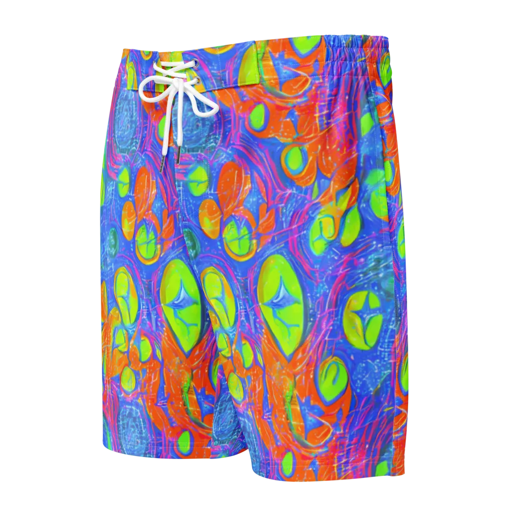 Pixelated Citrus on Men's Board Shorts — Front