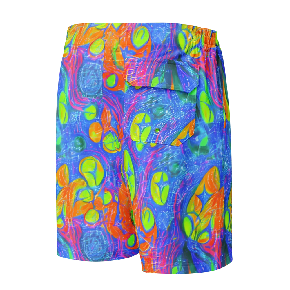 Pixelated Citrus on Men's Board Shorts — Back