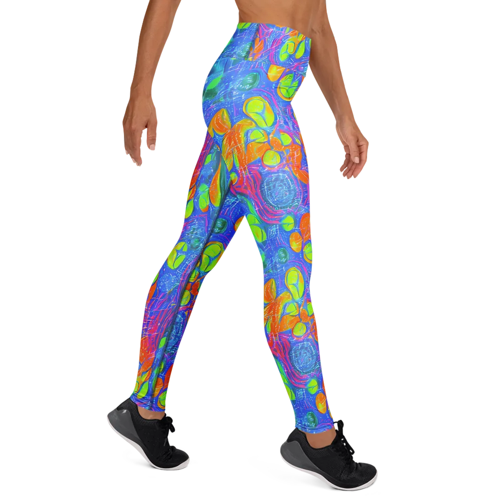 Pixelated Citrus on Yoga Leggings — Right