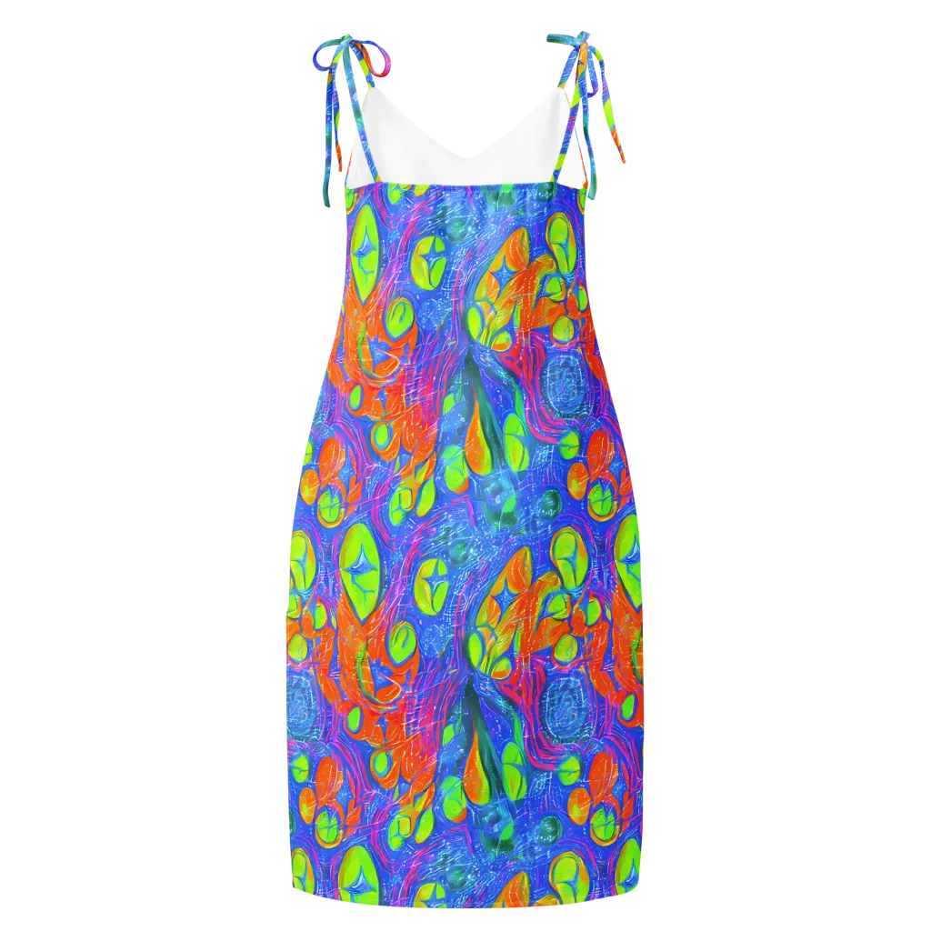 Pixelated Citrus on Slip Dress — Back