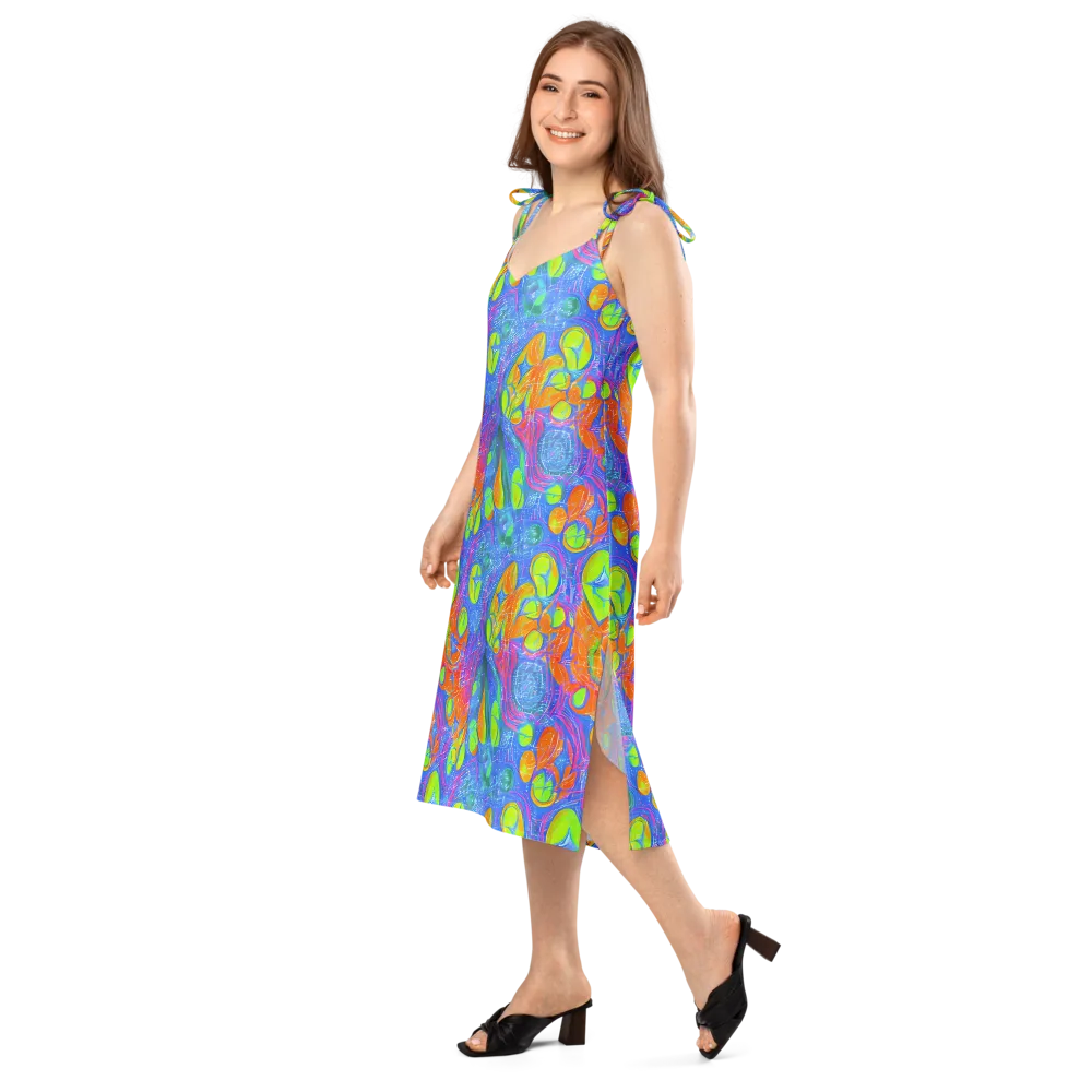 Pixelated Citrus on Slip Dress — Left Front