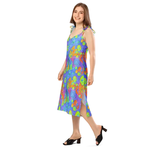Pixelated Citrus on a Slip Dress