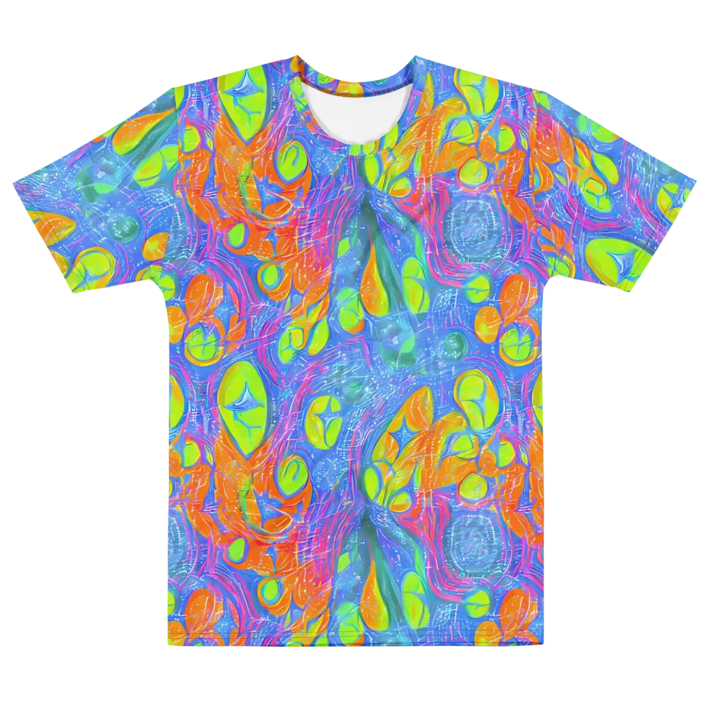 Pixelated Citrus on Men's Cotton Crew Neck T-Shirt — Front
