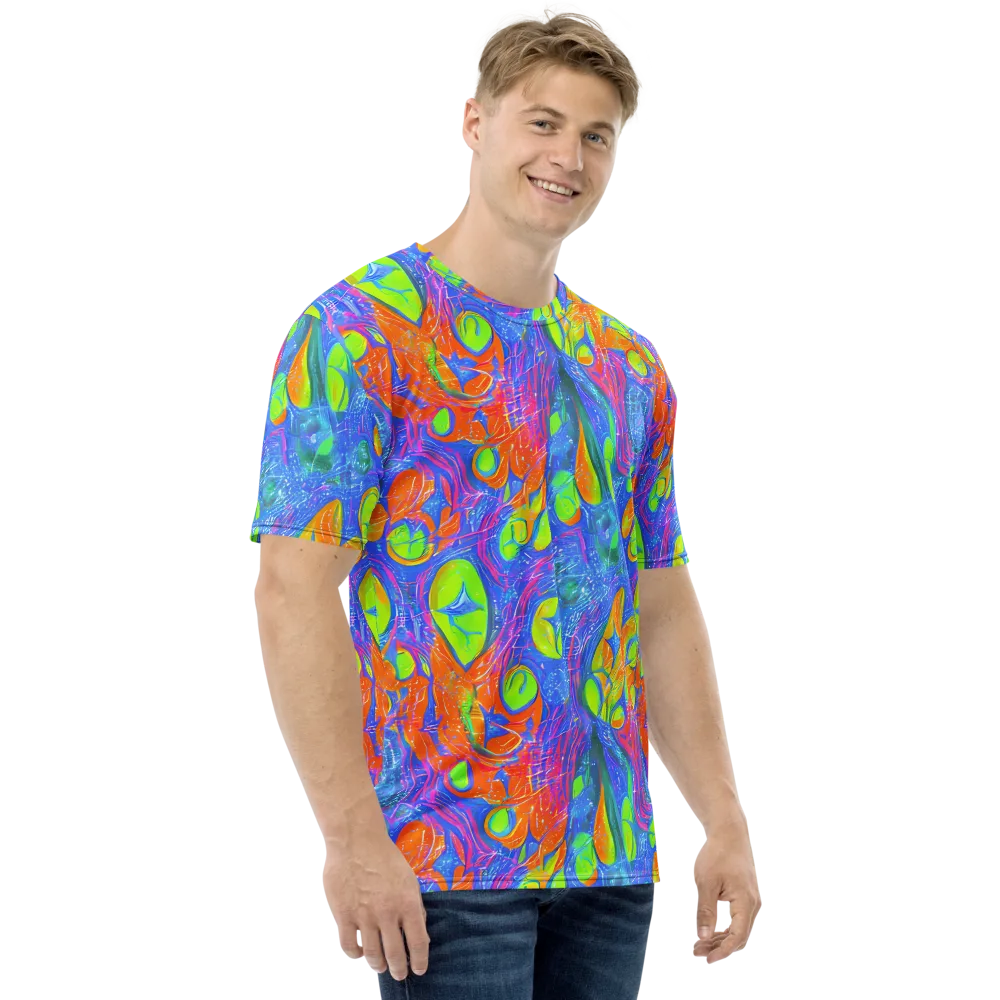 Pixelated Citrus on Men's Crew Neck T-Shirt — Right