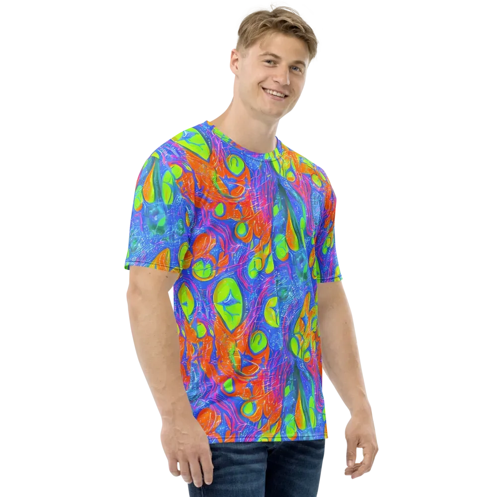 Pixelated Citrus on Men's Crew Neck T-Shirt — Right