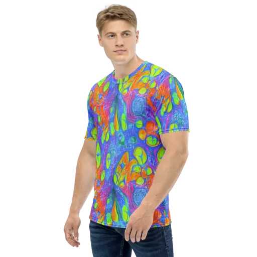 Pixelated Citrus on a Men's Crew Neck T-Shirt