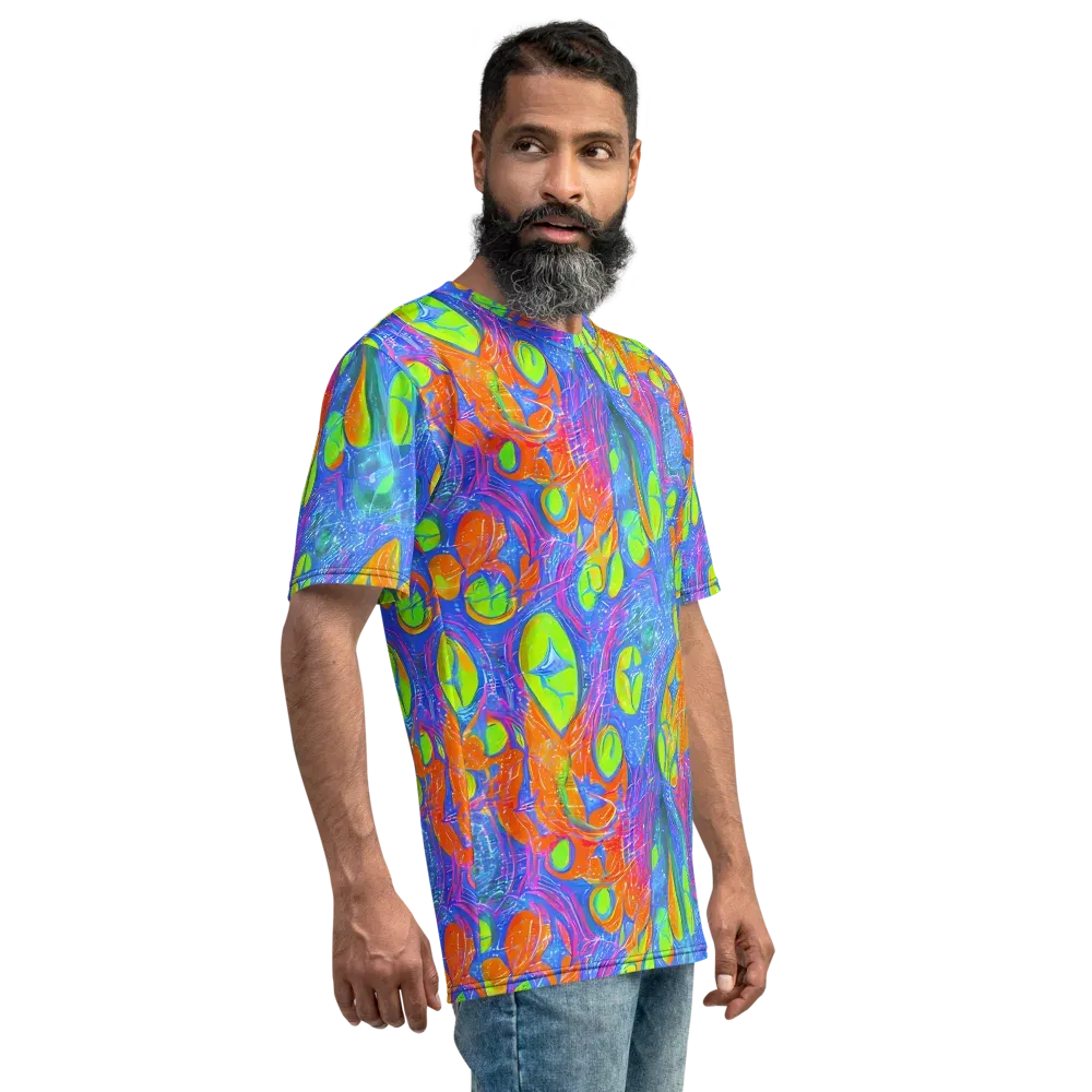 Pixelated Citrus on Men's Crew Neck T-Shirt — Right