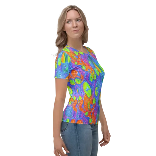 Pixelated Citrus on a Women's Crew Neck T-Shirt