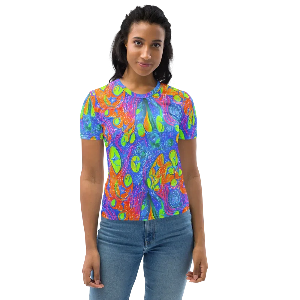 Pixelated Citrus on Women's Crew Neck T-Shirt — Front
