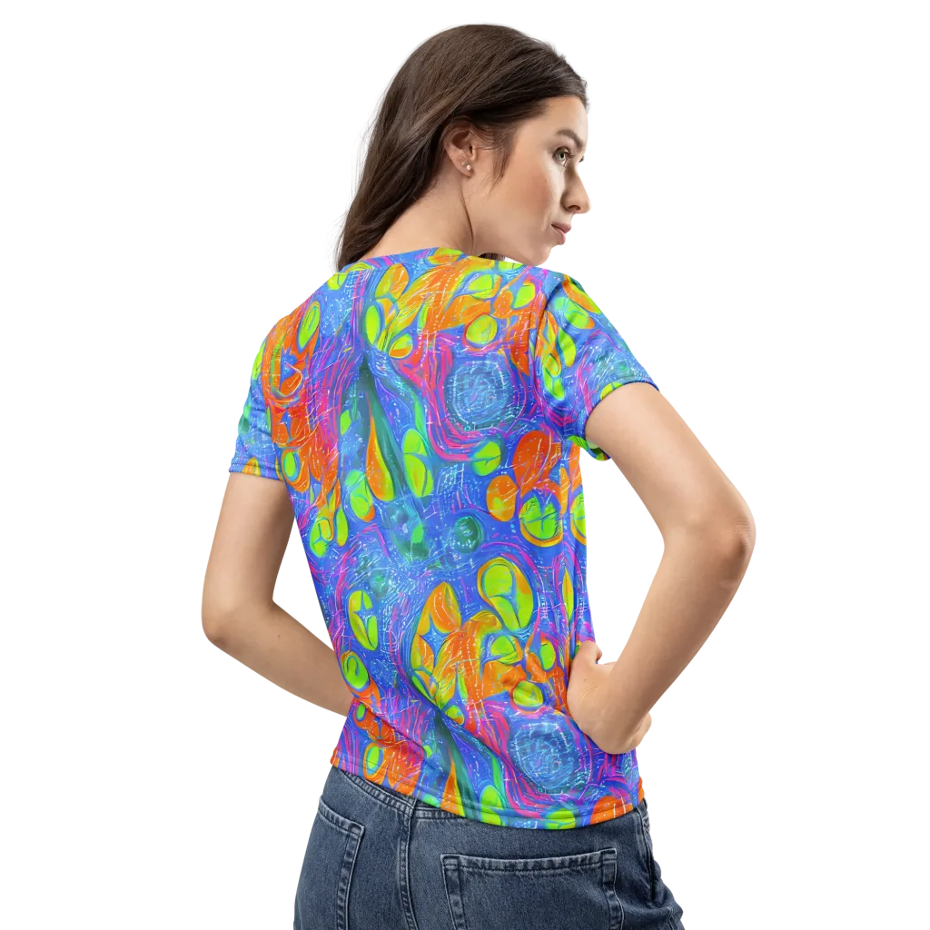 Pixelated Citrus on Women's Crew Neck T-Shirt — Back
