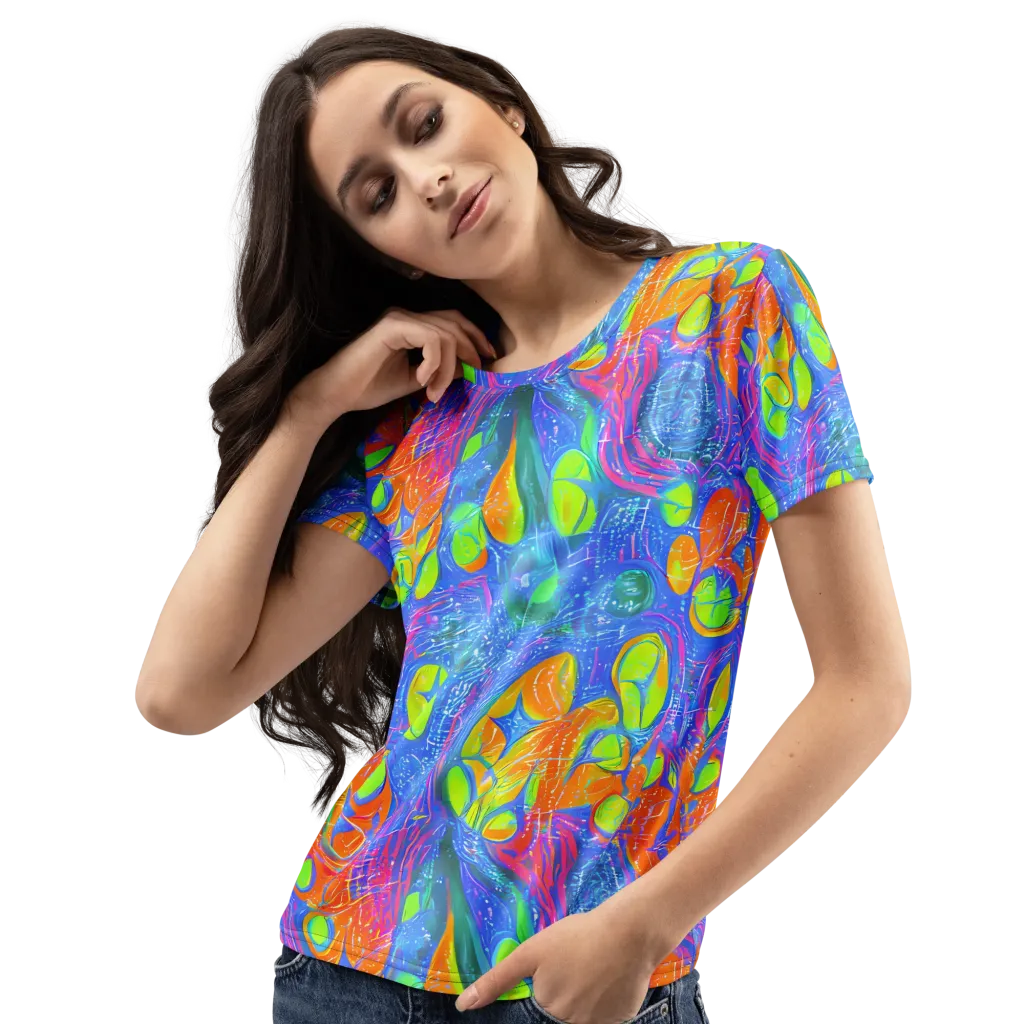 Pixelated Citrus on Women's Crew Neck T-Shirt — Left Front