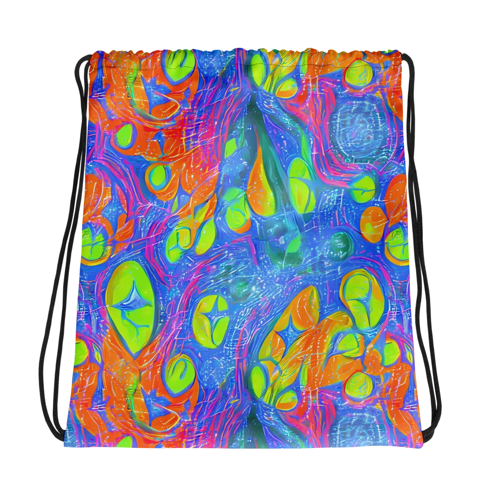Pixelated Citrus on Drawstring Bag — Photo