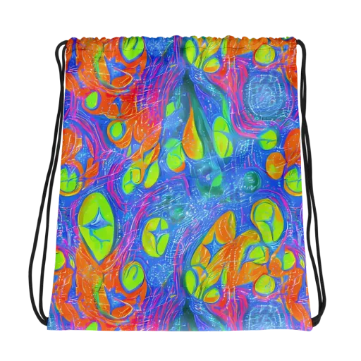 Pixelated Citrus on a Drawstring Bag