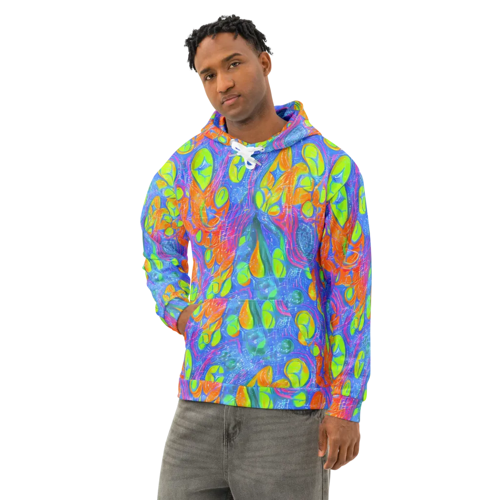 Pixelated Citrus on Cotton Hoodie — Left Front
