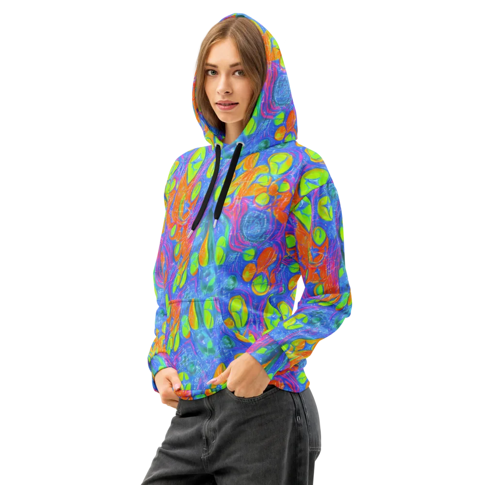Pixelated Citrus on Cotton Hoodie — Left Front