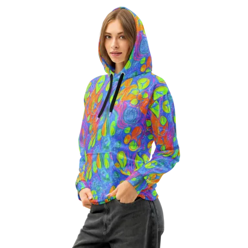 Pixelated Citrus on a Cotton Hoodie
