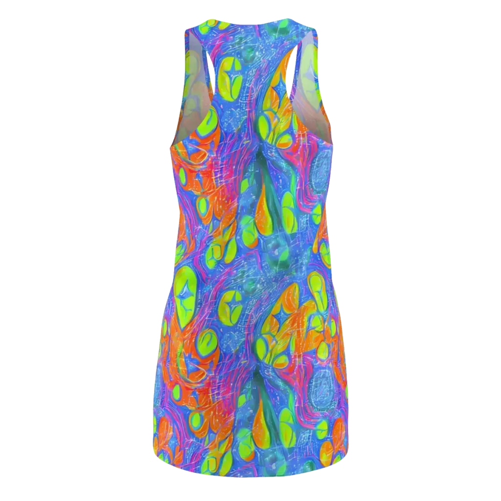 Pixelated Citrus on Racerback Dress — Back