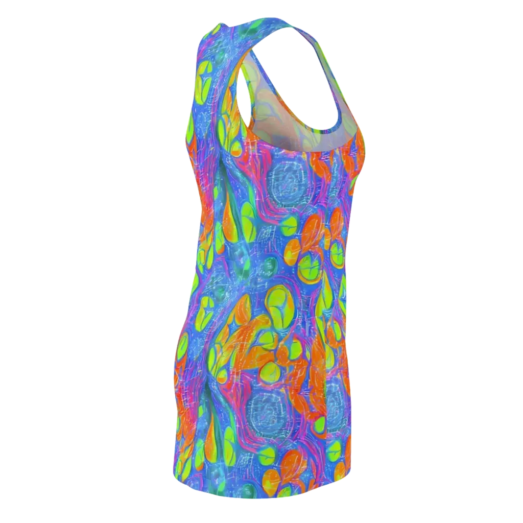 Pixelated Citrus on Racerback Dress — Back Side