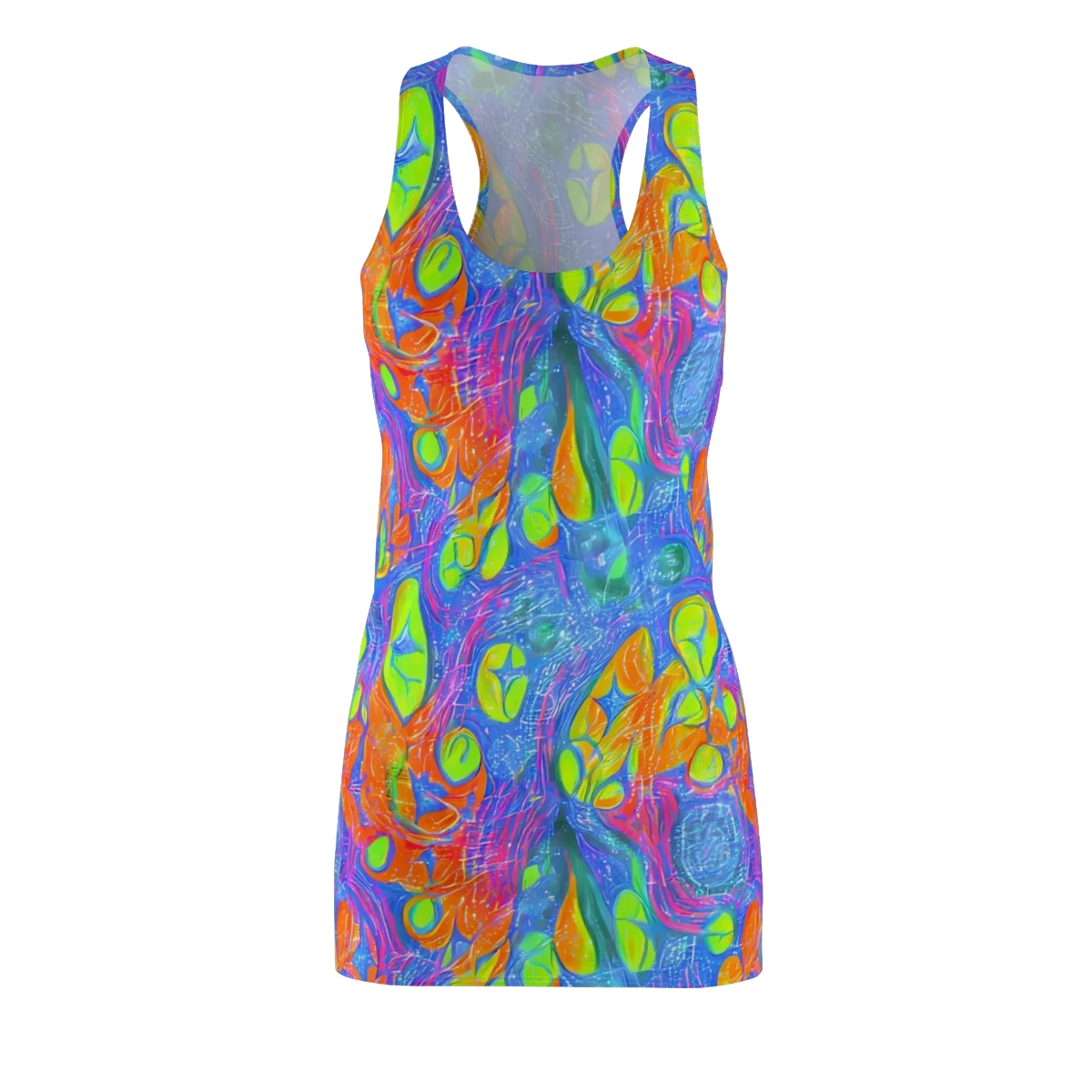 Pixelated Citrus on Racerback Dress — Front