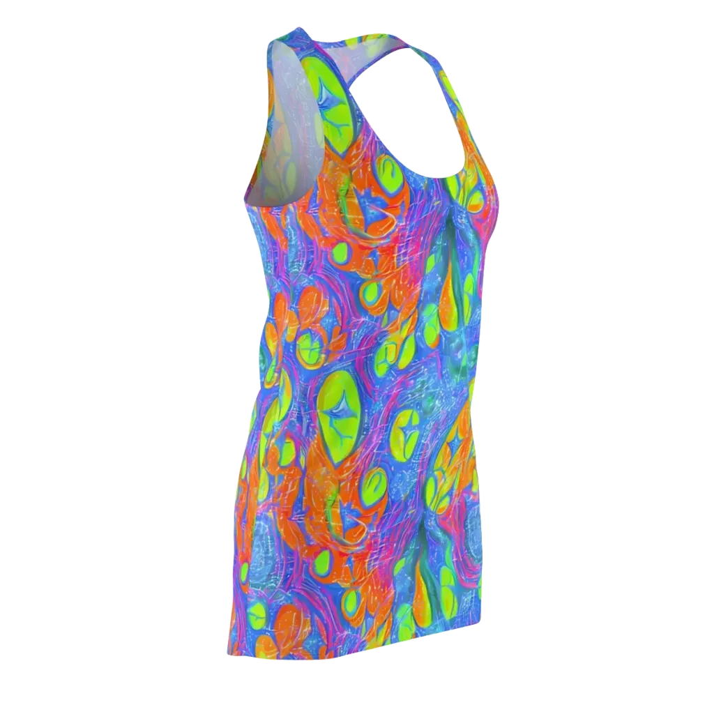 Pixelated Citrus on Racerback Dress — Front Side