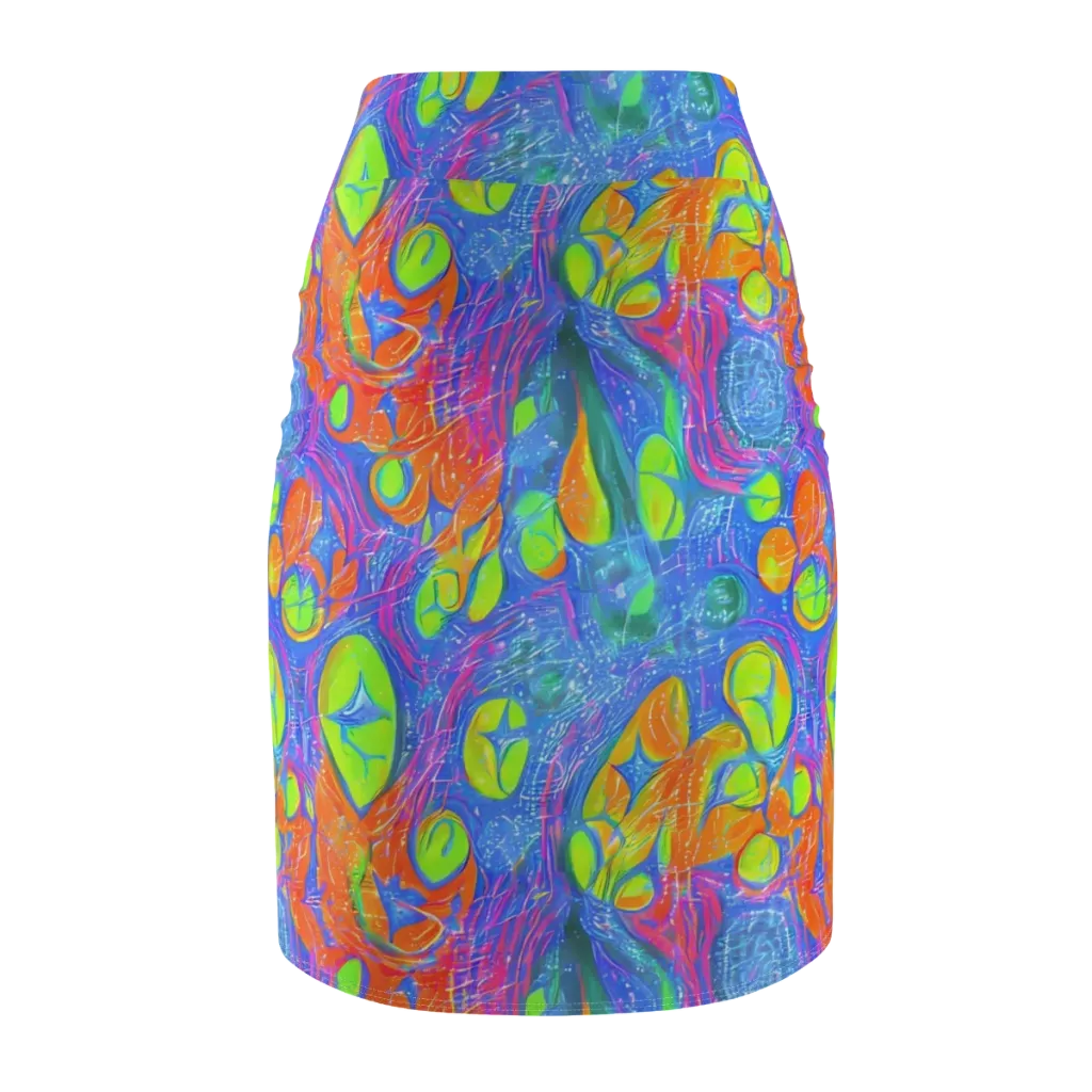 Pixelated Citrus on Pencil Skirt — Back