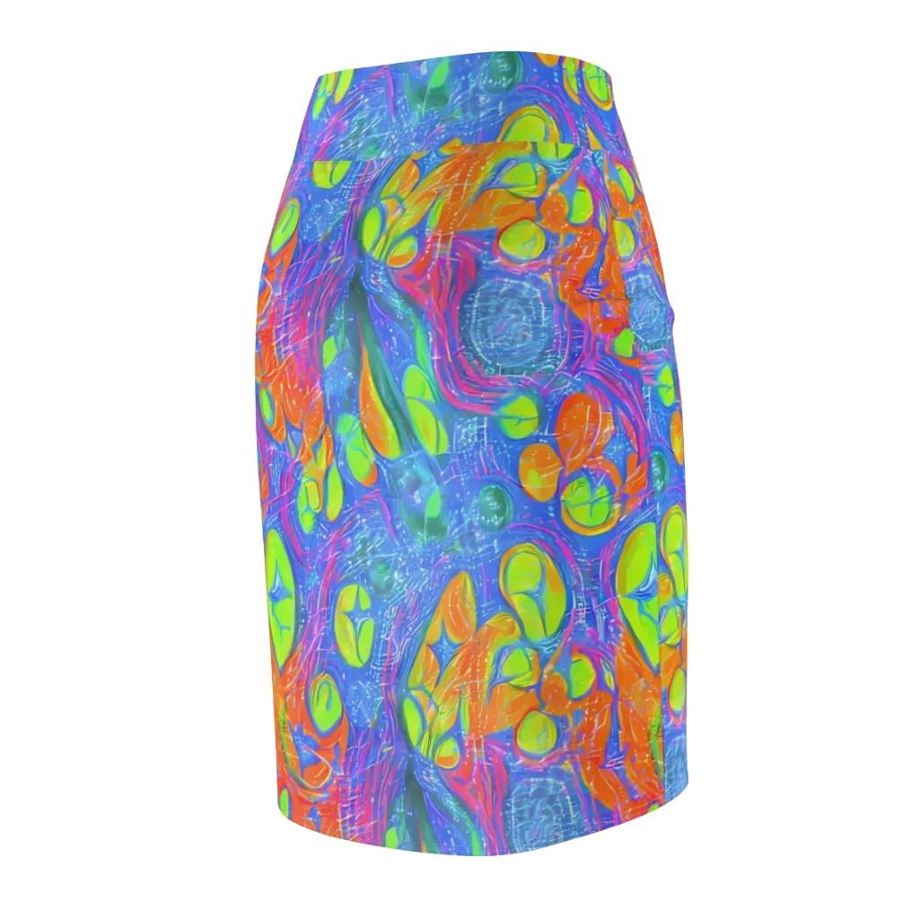 Pixelated Citrus on Pencil Skirt — Back Side