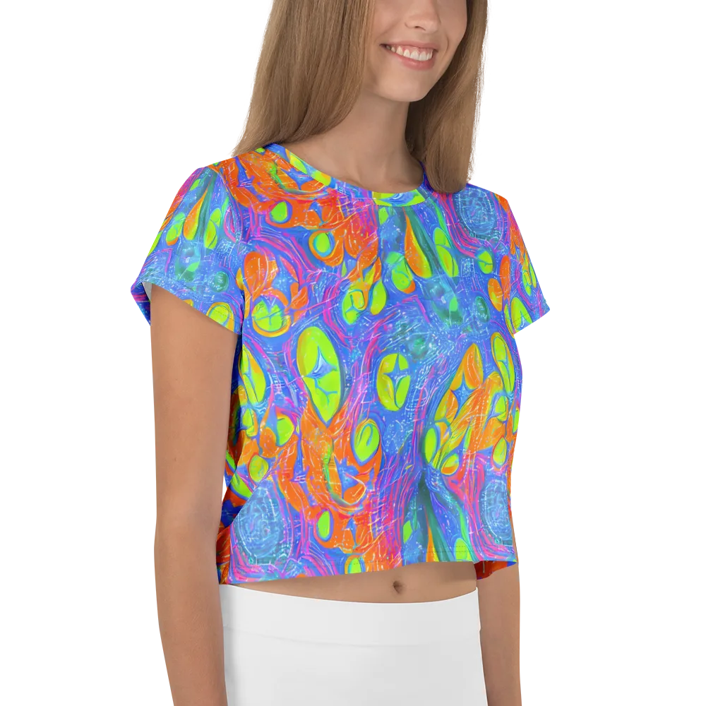 Pixelated Citrus on Crop Tee — Right