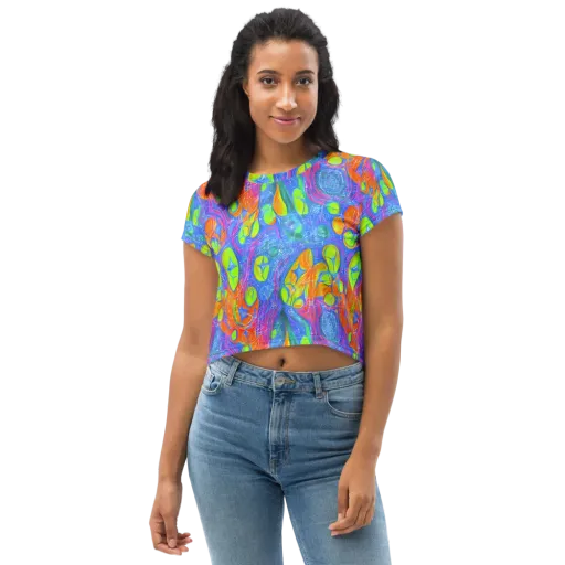 Pixelated Citrus on a Crop Tee