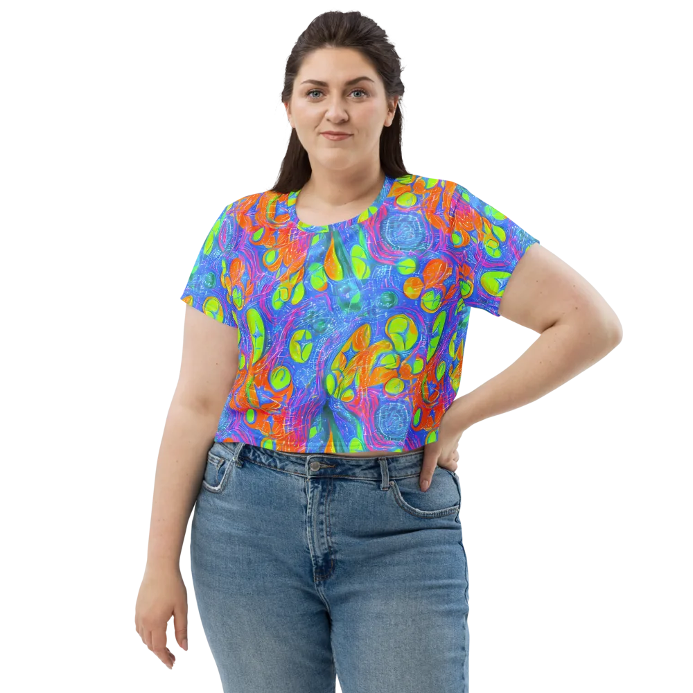 Pixelated Citrus on Crop Tee — Front