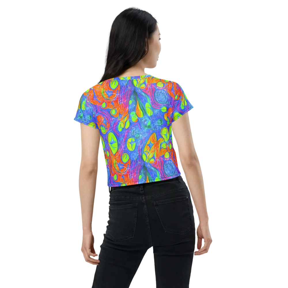 Pixelated Citrus on Crop Tee — Back