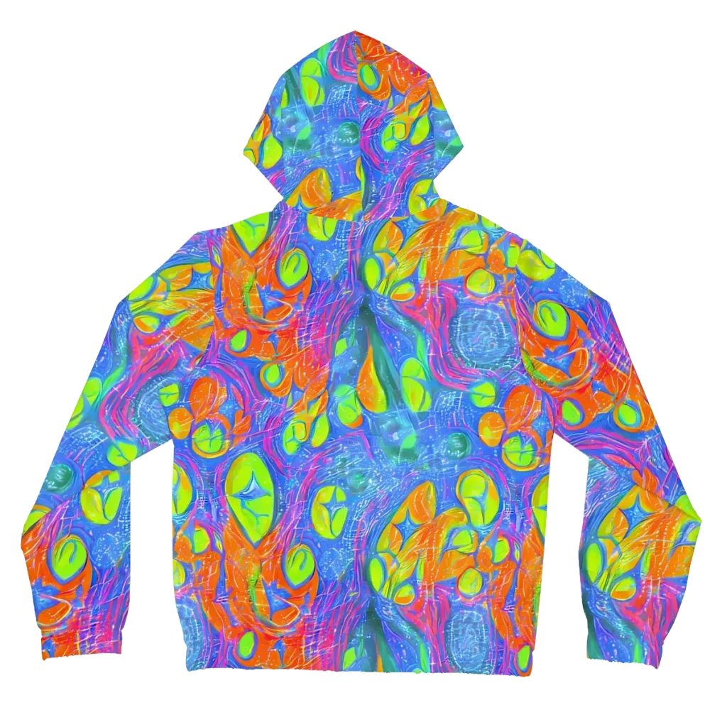 Pixelated Citrus on Women's Full-Zip Hoodie — Back