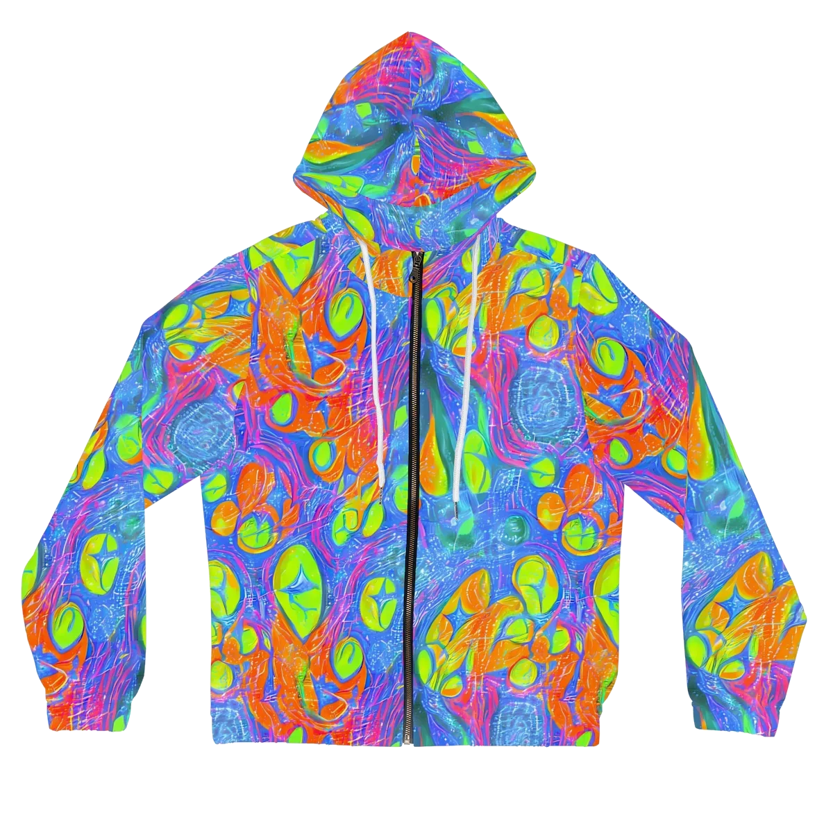 Pixelated Citrus on Women's Full-Zip Hoodie — Front