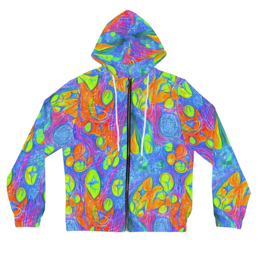 Pixelated Citrus on a Women's Full-Zip Hoodie