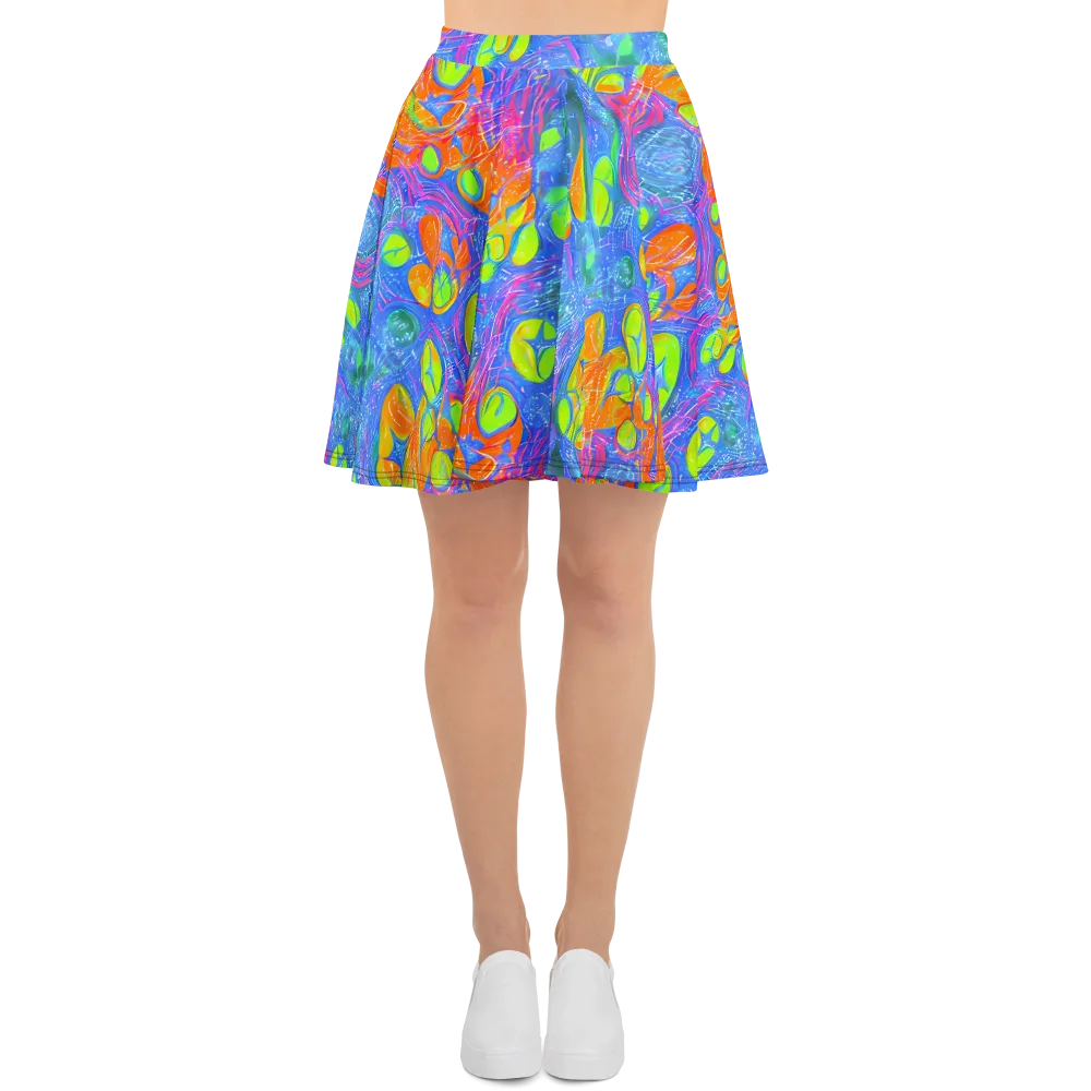 Pixelated Citrus on Skater Skirt — Front