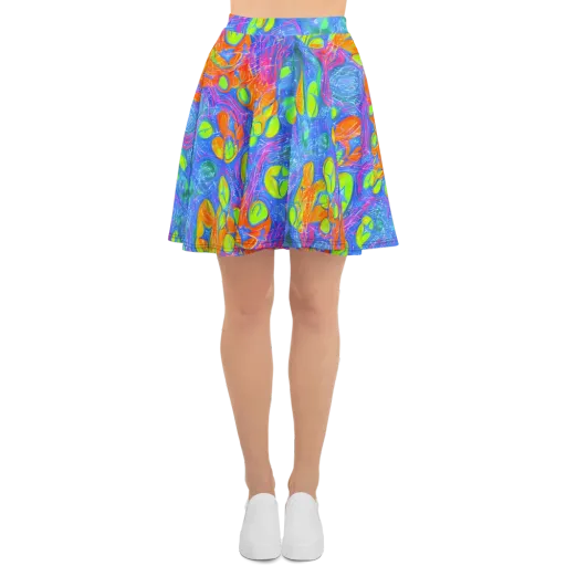 Pixelated Citrus on a Skater Skirt