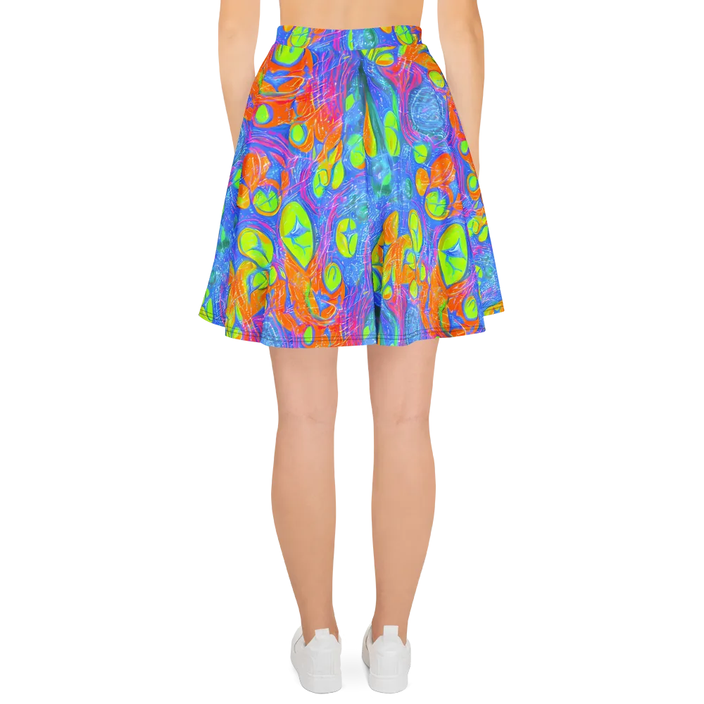 Pixelated Citrus on Skater Skirt — Back