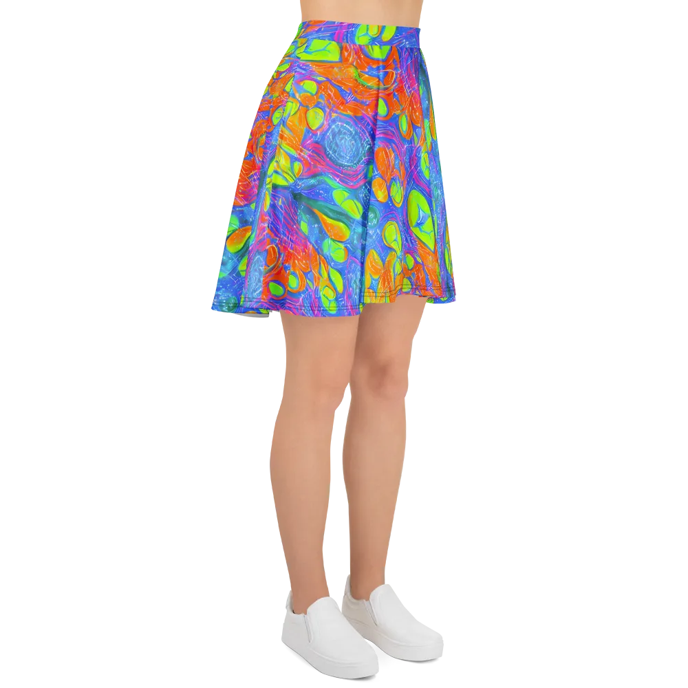 Pixelated Citrus on Skater Skirt — Right