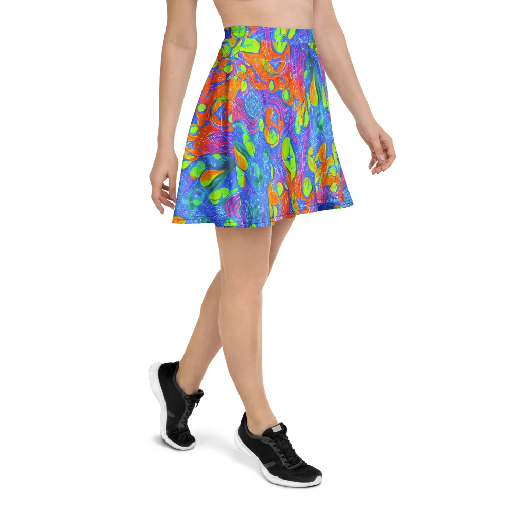 Pixelated Citrus on Skater Skirt — Right