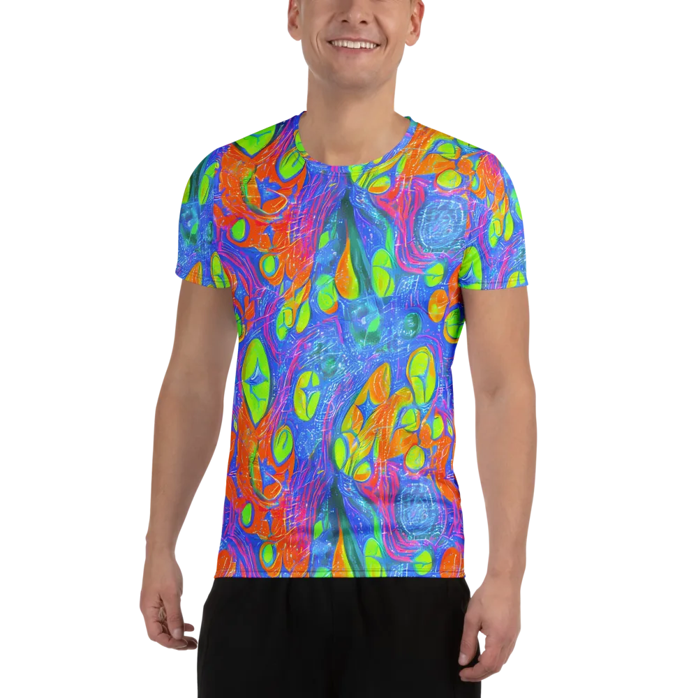 Pixelated Citrus on Men's Athletic T-Shirt — Front