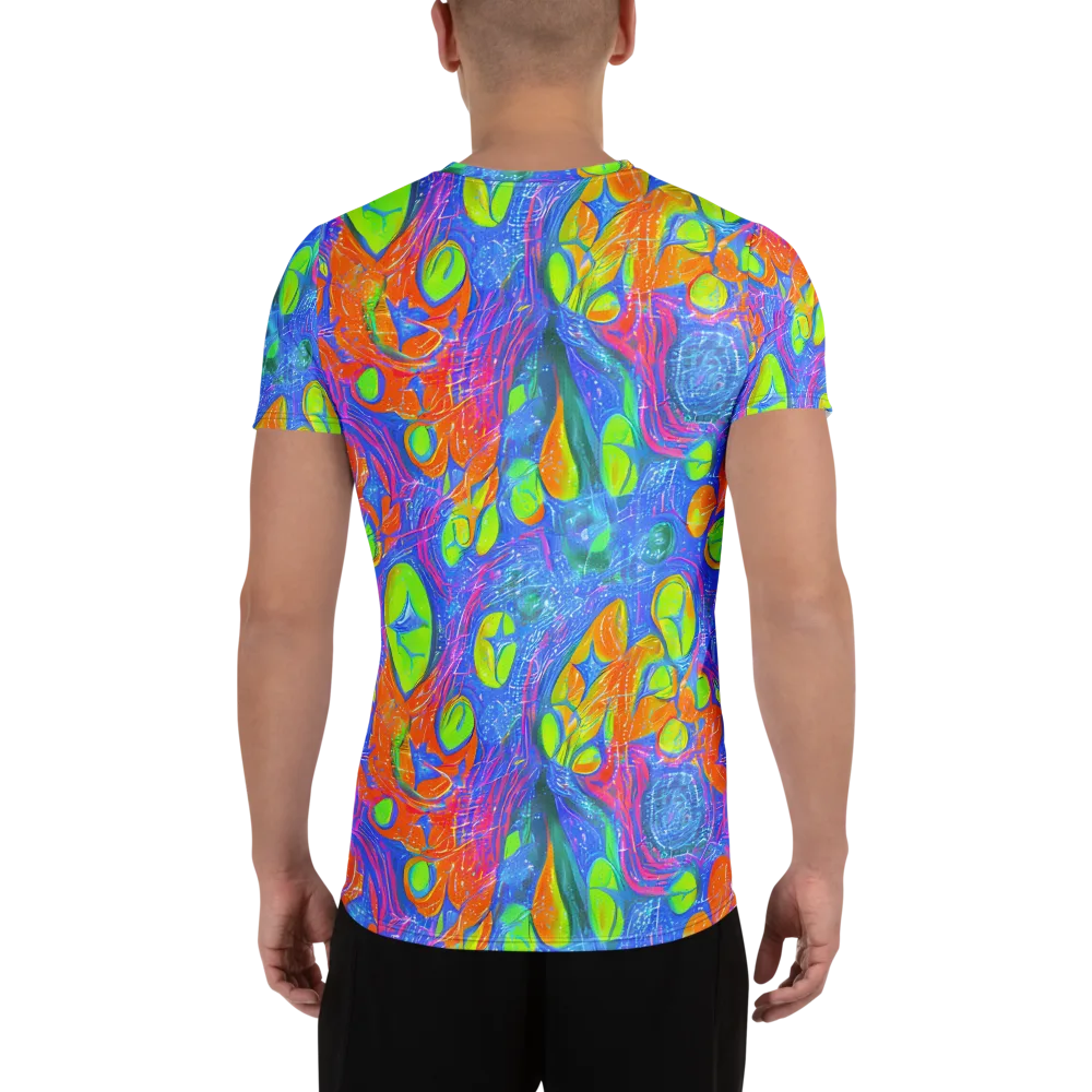 Pixelated Citrus on Men's Athletic T-Shirt — Back